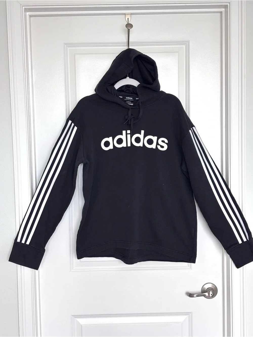 Adidas 3 Stripe Logo Hoodie Athleisure Streetwear Oversized Sporty Sweatshirt XL